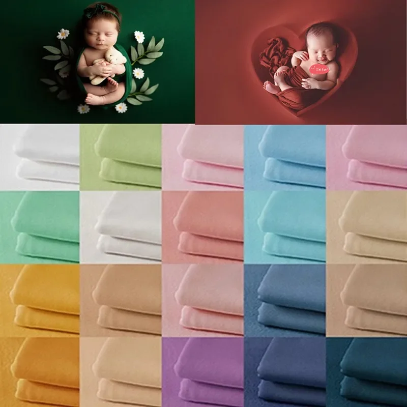 

2pcs Newborn Photography Props Blanket & Wrap Backdrop Stretchable Fabrics Shoot Studio Accessories 150*170cm