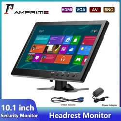 AMPrime 10.1 inch Car Monitor With HDMI VGA for TV & Computer Display LCD Color Screen  RearView Camera & Home Security Monitor