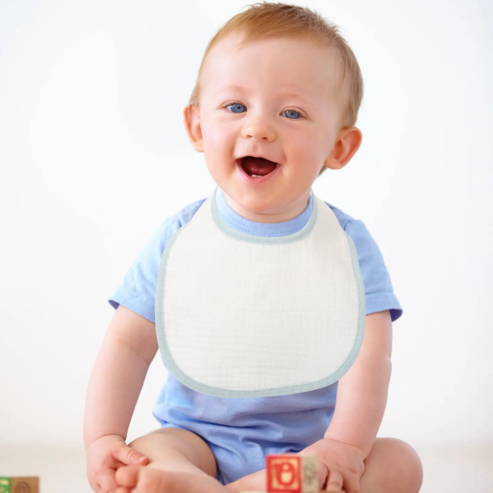

5Pcs Cotton Baby Bibs Soft Skin-Friendly Reusable Washable Feeding Teething Drooling Bibs for Infants Toddlers Unisex White