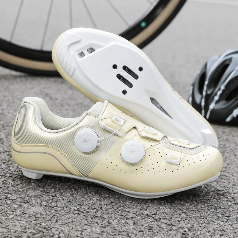 Speed Cycling Sneaker Men\'s Road Cycling Shoes Cleat Shoes Spd Shoes Cycling Flat Pedal Shoes Man Bike Outdoor Footwear White