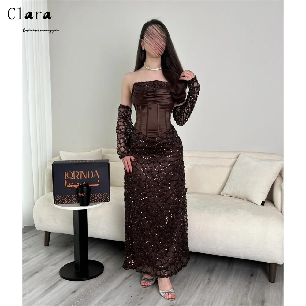 Clara personalizado brilhante fishtail sem alças vestido de noite feminino luxo 2025 luxuoso vestidos de noite femininos d/festa vestido de baile