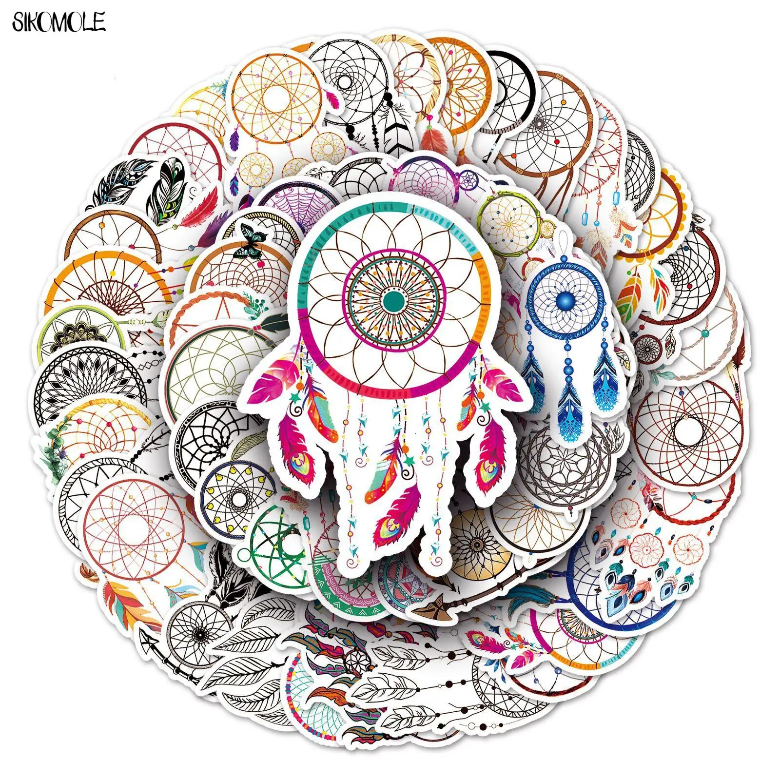 10/30/50pcs Dream Catcher Stickers DIY Gift Kids Toys Laptop Suitcase Skateboard Phone Guitar Decals Graffiti Cartoon Sticker