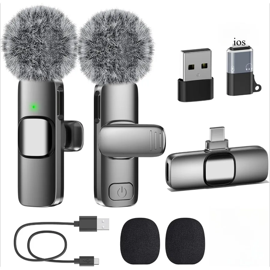 Mini microphone sans fil Lavalier pour Android, micro cravate avec réduction du bruit pour Vlog, YouTube, TikTok, enregistrement audio et vidéo