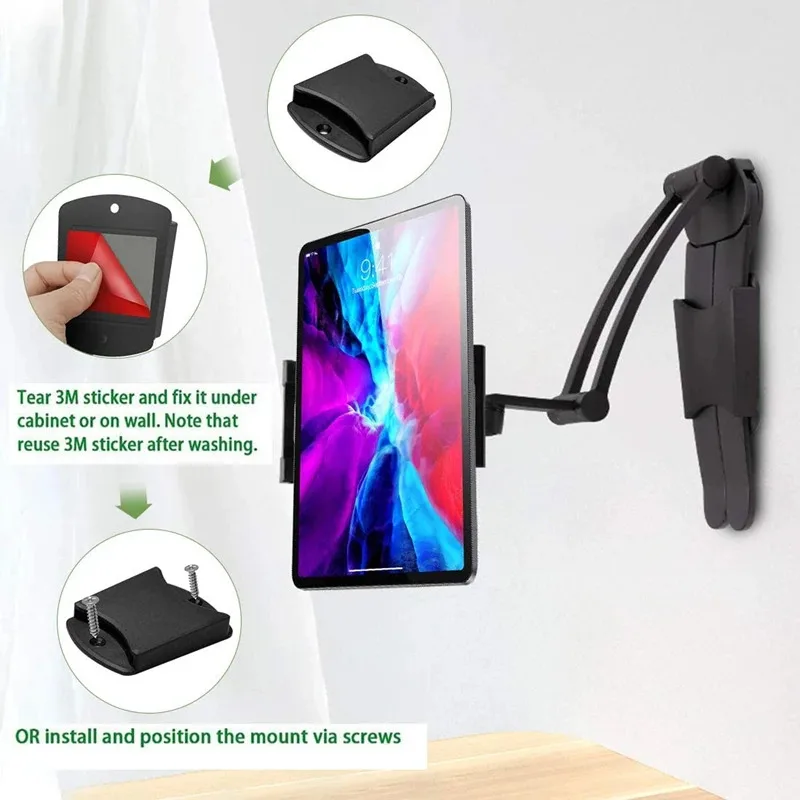 Imagem -03 - Suporte de Montagem de Mesa de Parede Ajustável Suporte de Metal Universal Suporte para Smartphone Suporte para Tablet para Telefone Ipad