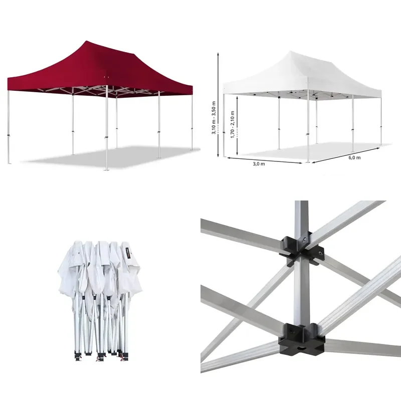10x20 Ft Pop Up Canopy Tent Aluminum Hexagonal Legs Outdoor Sun Shade Gazebo For Patio Event Customized Heavy Duty