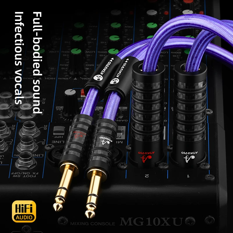 HiFi Dual 6.5mm TRS Male to 2XLR Male/Female Balanced Audio Cable OCC Sterling Silver Plated Cord for Amplifier Speaker