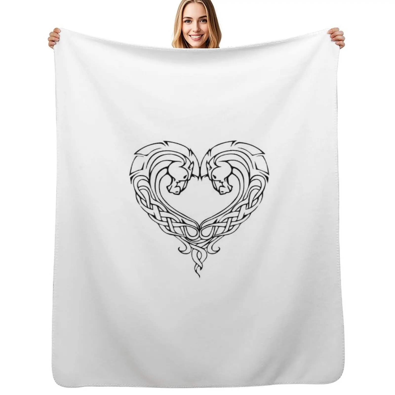 Celtic Horse Heart Throw Blanket Soft Luxury St For Sofa Thin Sofas cosplay anime Thermal Blankets