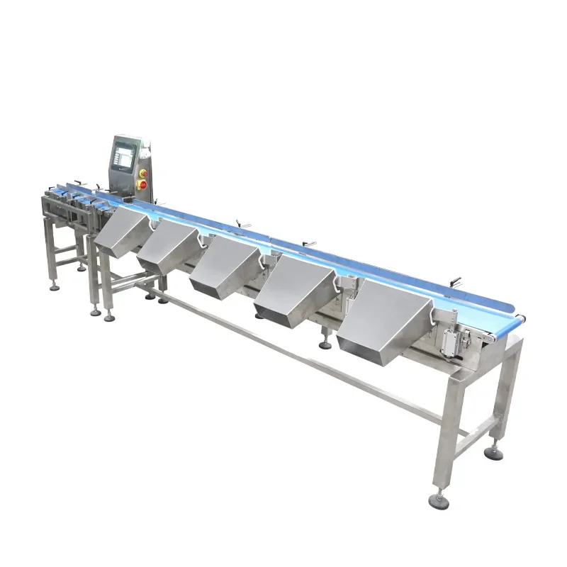 Assembly line belt scale, automatic weighing and sorting machine, fruit, vegetable, fish weight detection