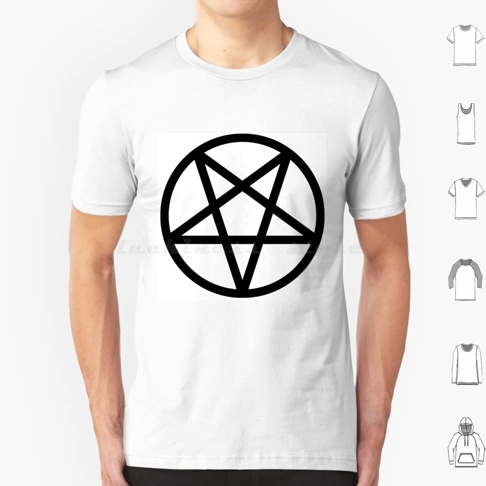 

Black Pentagram On A White Background T Shirt Men Women Kids 6xl Satanic Satan Baphomet Satanic Temple Satanist Satanism