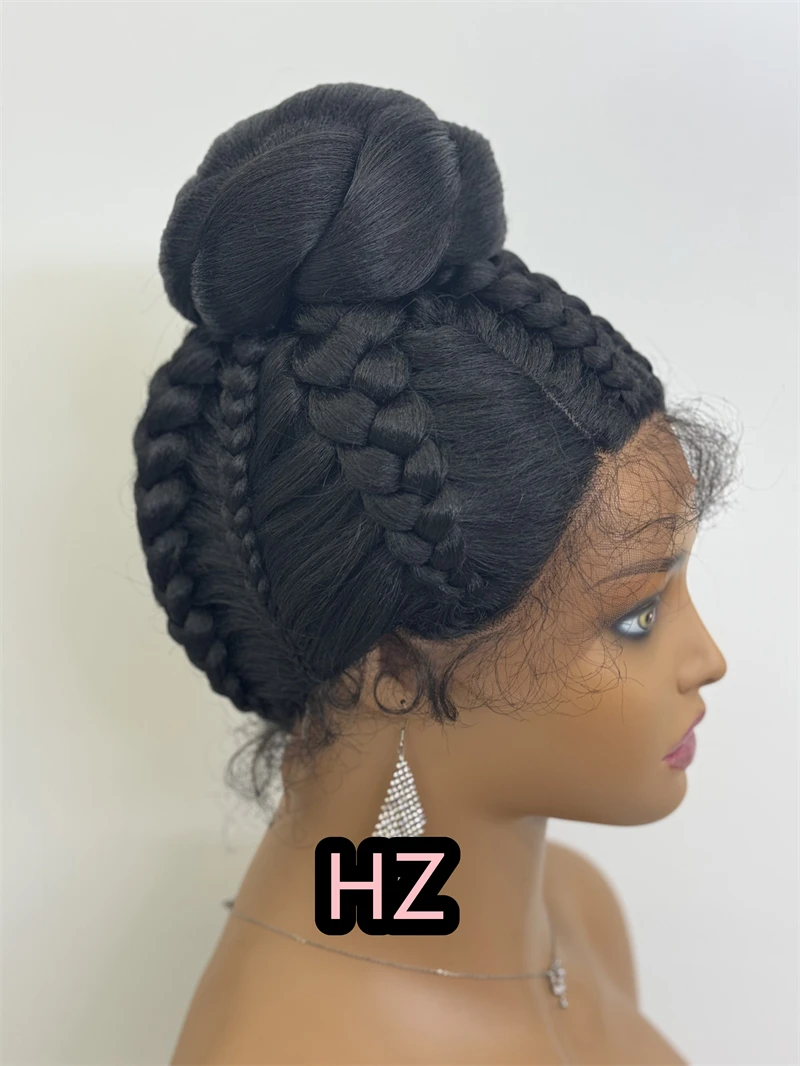 1B Новое поступление, плетеные парики, парик с приподнятой булочкой, синтетический парик шнурка, конурок с детскими африканскими американскими женщинами, кружевные плетеные парики