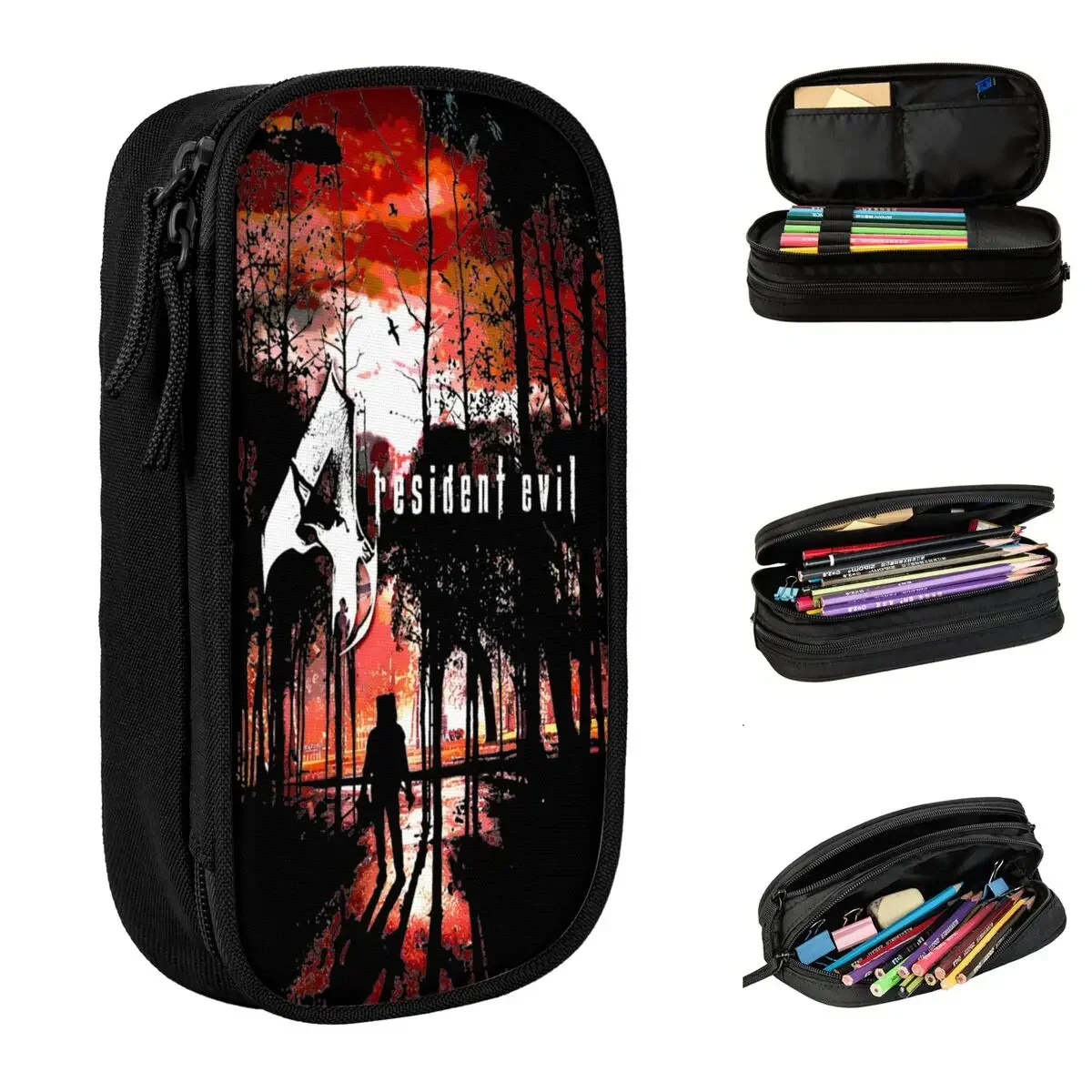 

Resident New Eviled 4 Pencil Case Game Umbrella Pencil Pouch Pen Box for Girls Boys Big Capacity Bags Students School Stationery