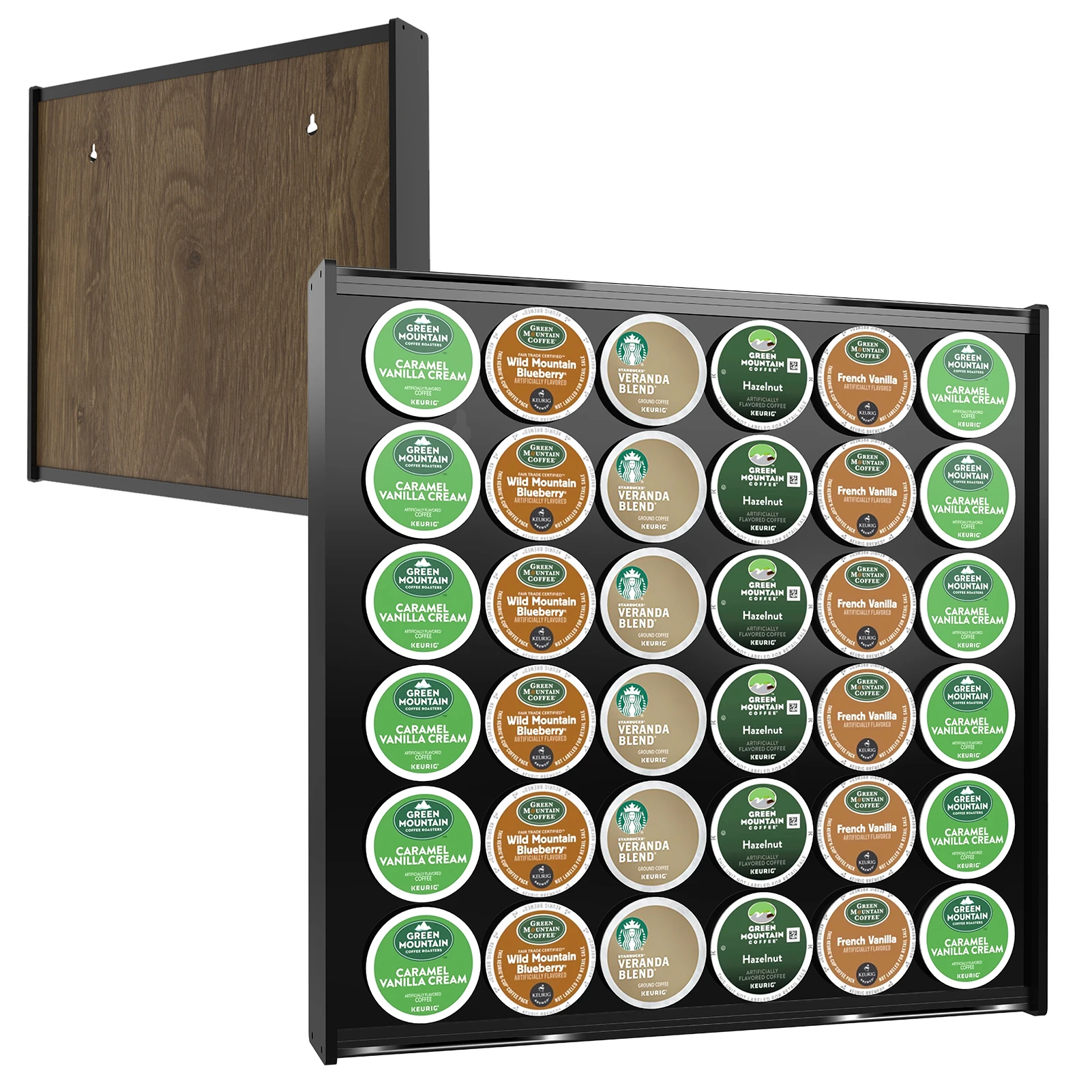 

Evemodel Wall-mounted Coffee Pod Storage Rack Organizer Holder for K-cup Pods (36 Pod Capacity) SN06