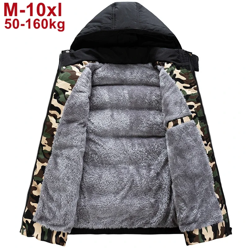 

Mens Sleeveless Vests Lamb Wool Jackets Winter New Armygreen Vests Men Patchwork Camouflage Coats Hooded Waistcoat 8xl 9xl 10xl