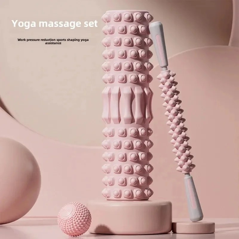 Foam Axle Wolf Tooth Stick Muscle Deep Relaxation Roller Massager Leg Back Muscle Fascia Expansion Yoga Stick For Relaxation