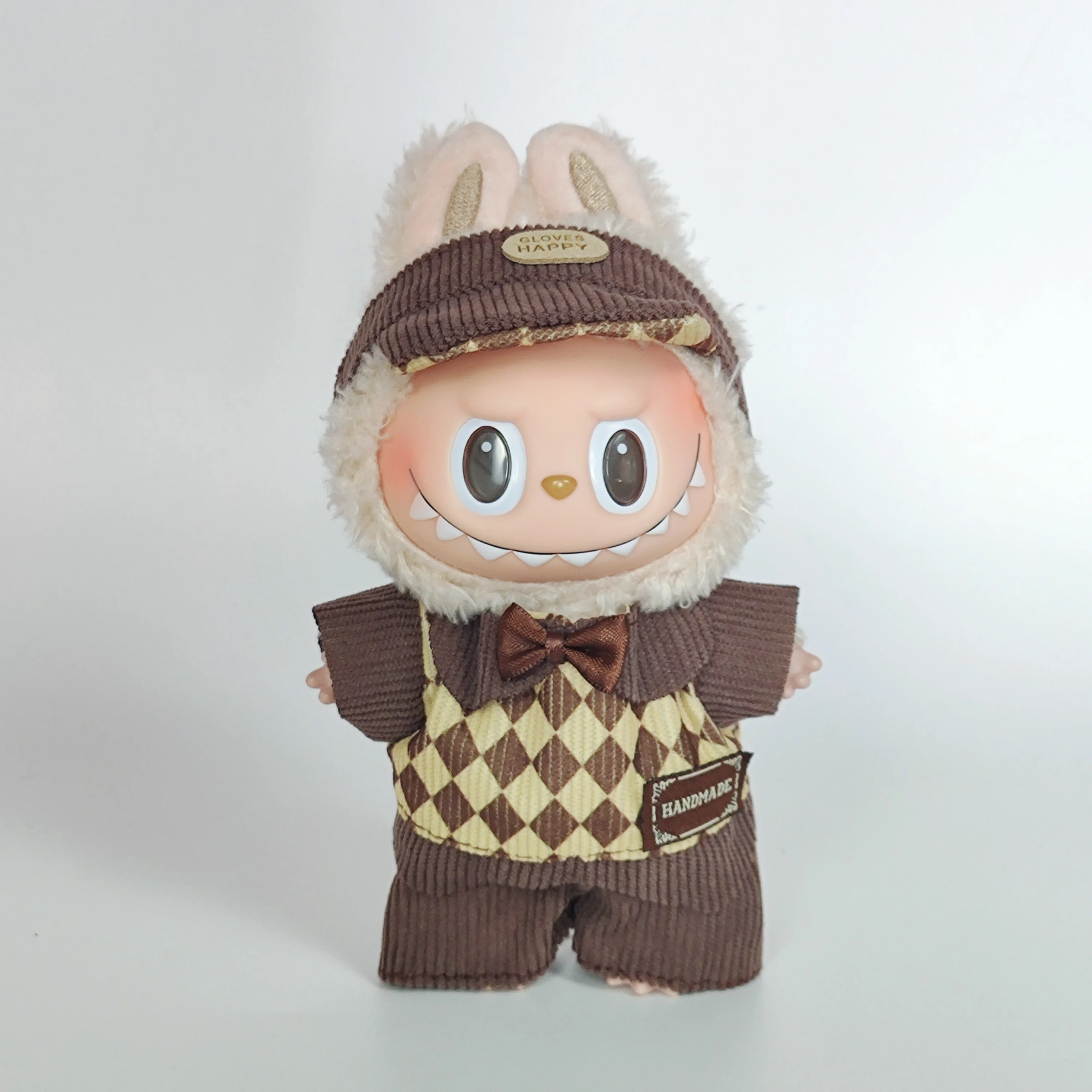 17cm Labubu Plush Keychain Blind Box – Cute Onesie Outfit for Doll