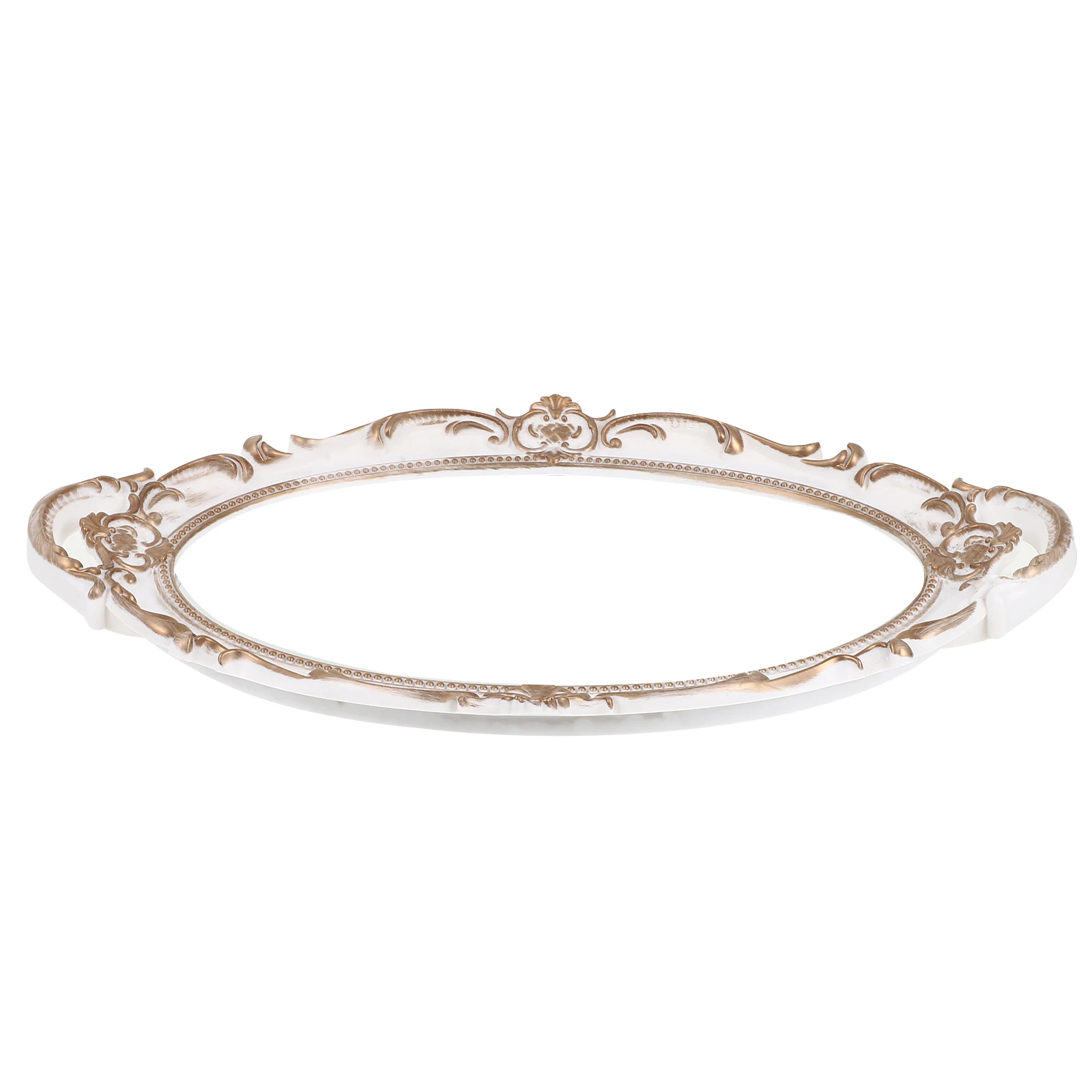 Retro Mirror Bracelet Plate White Plastic Jewelry Tray Travel Oval Resin Necklace Earrings Container ganizer Decor Display Tool