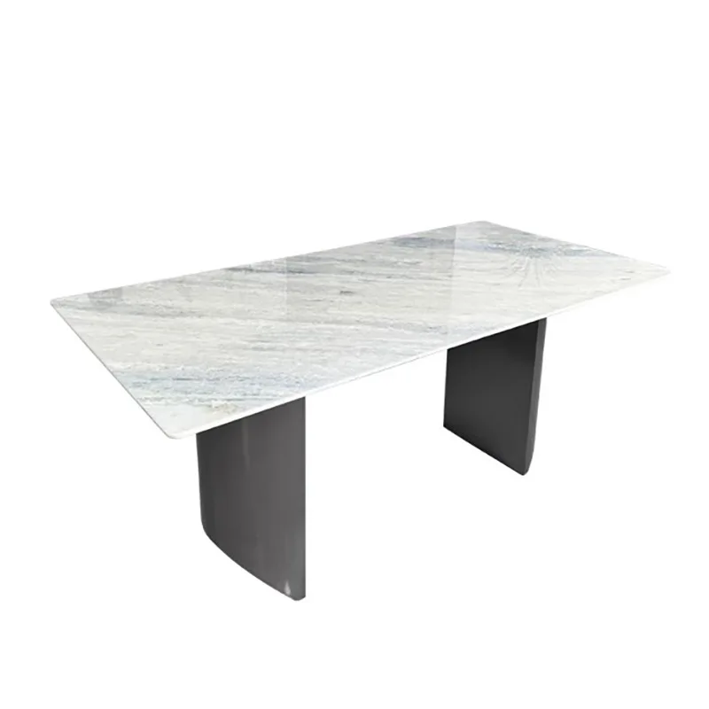 

Italian marble blue crystal luxury stone rectangular dining table high-end villa large apartment