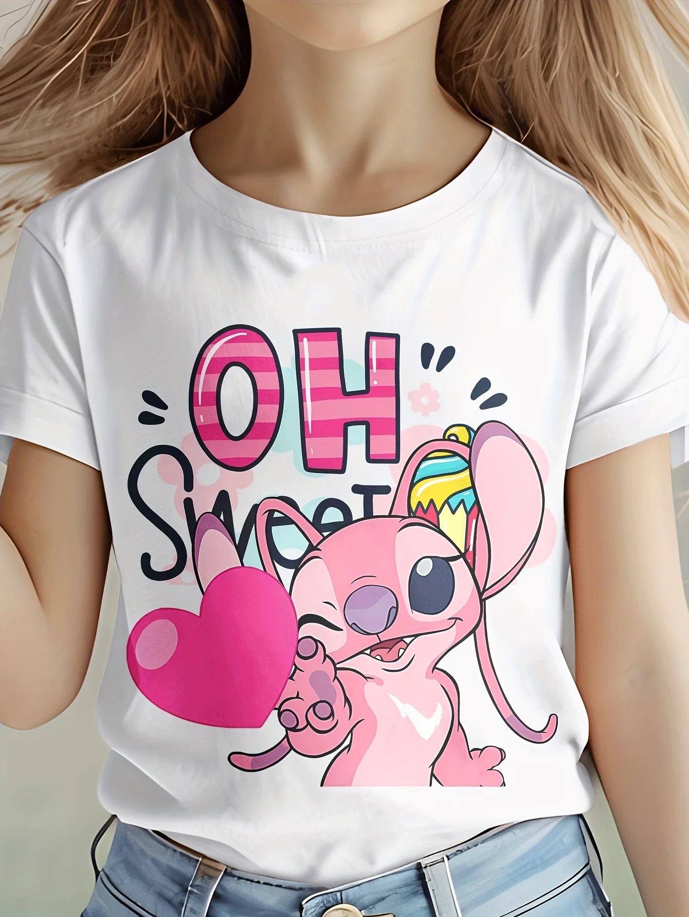 

Lilo & Stitch Print Boys Girls T-Shirt Cotton Short Sleeve Cartoon Disney Tops Kids Clothes Baby T-shirt Summer Children T-shirt