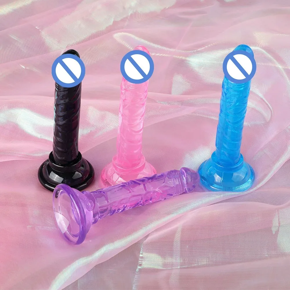 Realistic Mini Jelly Dildo Silicone Penis with Suction Cup G Spot Butt Plug Anal Toys Sex Toys for Women Female Masturbation