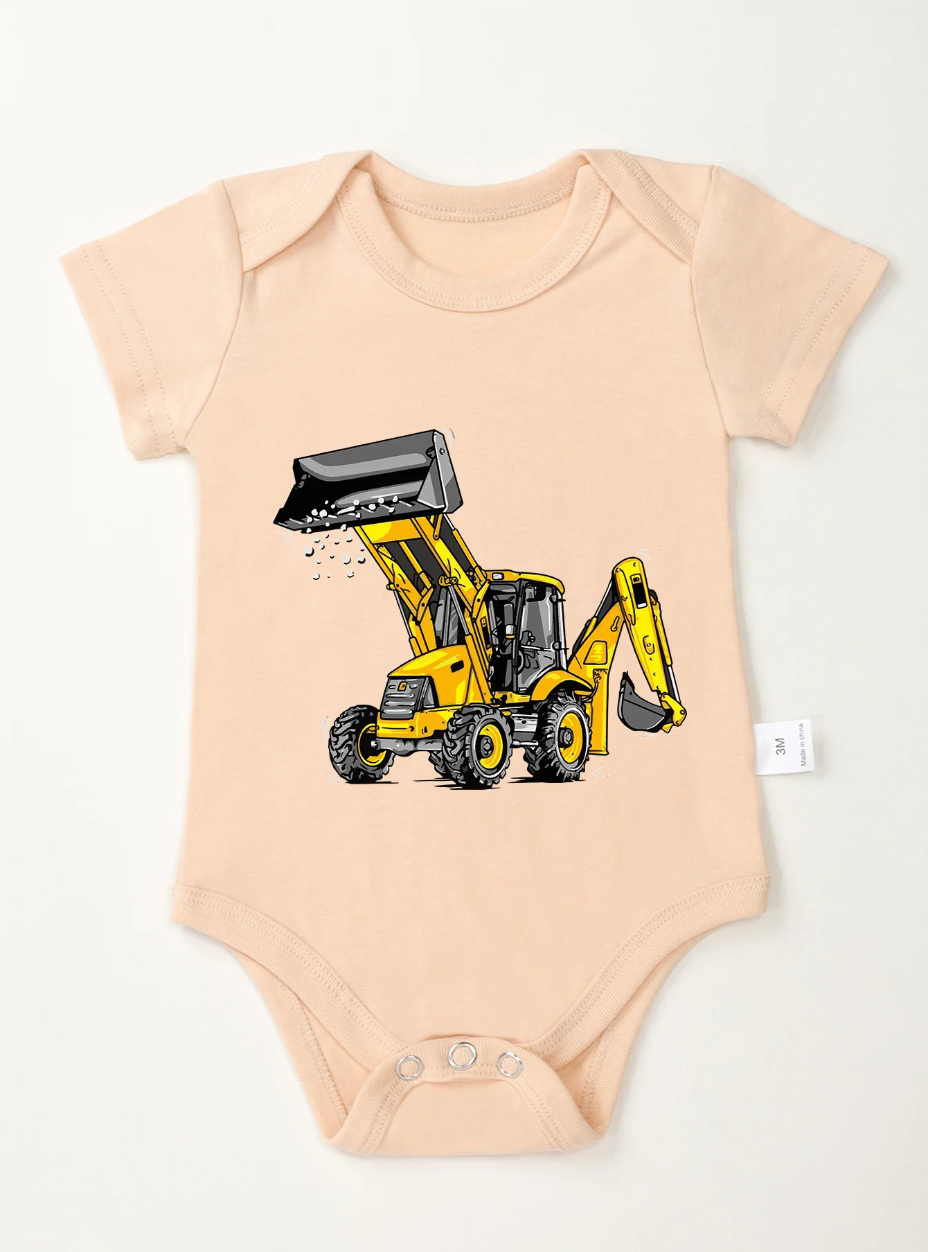 One-pieces0-24M Infant Jumpsuit Toddler Baby Girl Boy Short Sleeve Romper Cool Newborn Bodysuit Onesie Clothes Excavator Pattern