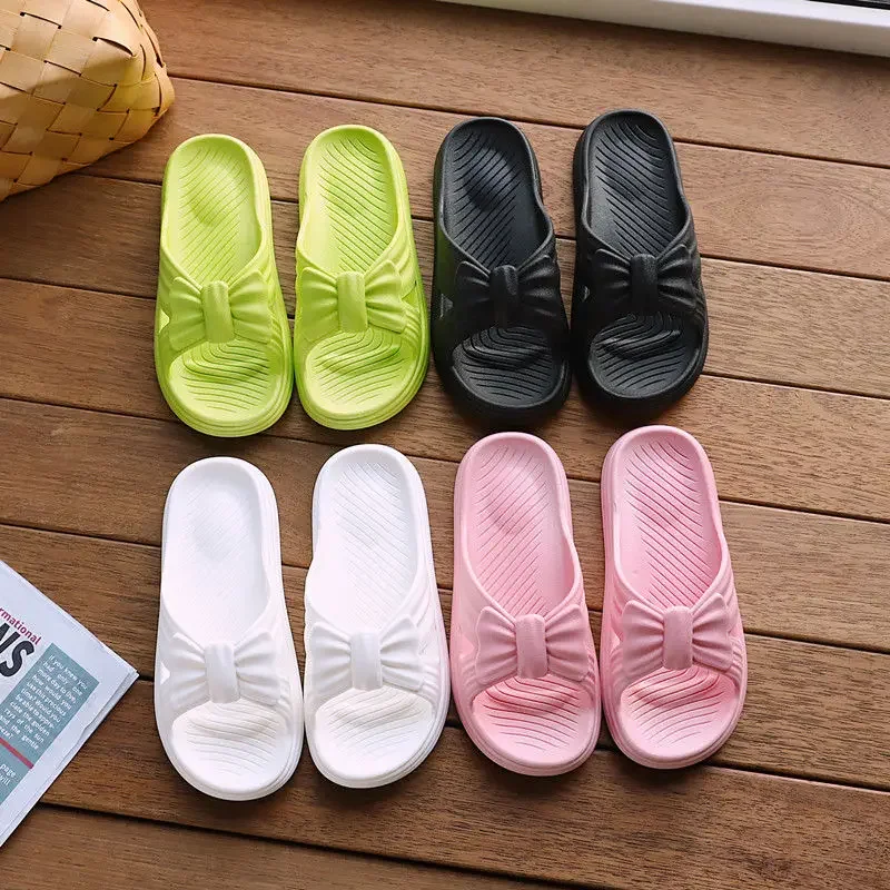 Bathroom House Shoes Women's Slippers And Ladies Sandals Indoor With Bow Open Toe Green Platform Slides Sale Vintage B W G