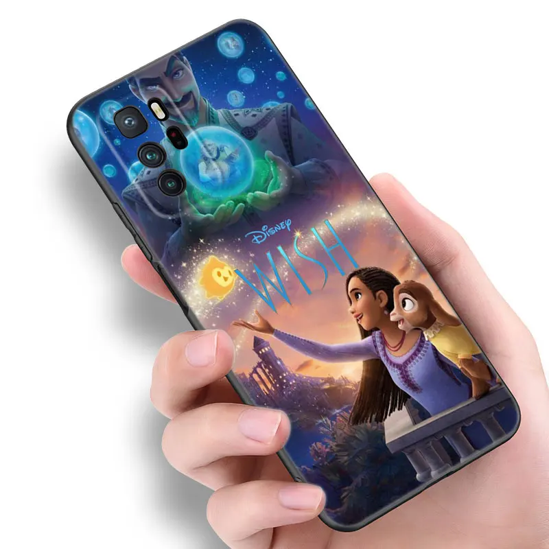 Disney The Wish Black Silicone Phone Case For Xiaomi POCO X3 X4 NFC F3 F4 GT F5 M3 M4 M6 X5 X6 Pro 5G C55 C65 M5