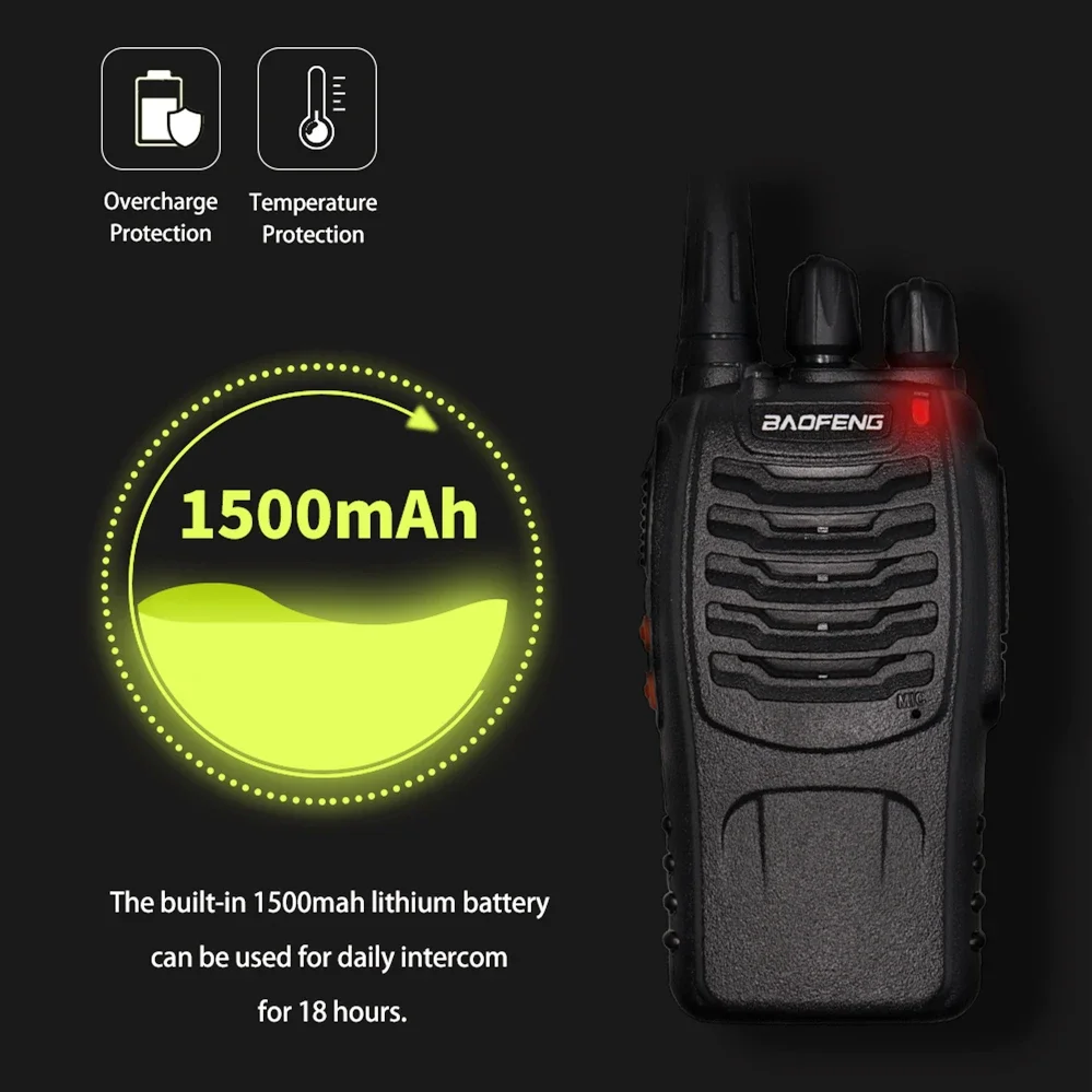 Baofeng-walkie-talkie BF888S, transmisor de Radio bidireccional portátil de 5W, piezas, 6KM, transceptor UHF, intercomunicador BF 888S, 2/4 BF-888S,