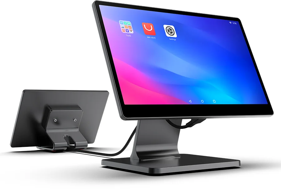 EPOS Systema Android ARM 15.6+10.1\" Kassa POS Machine Alles-in-één La Caja Registradora Del Sistema Android --- XBYY