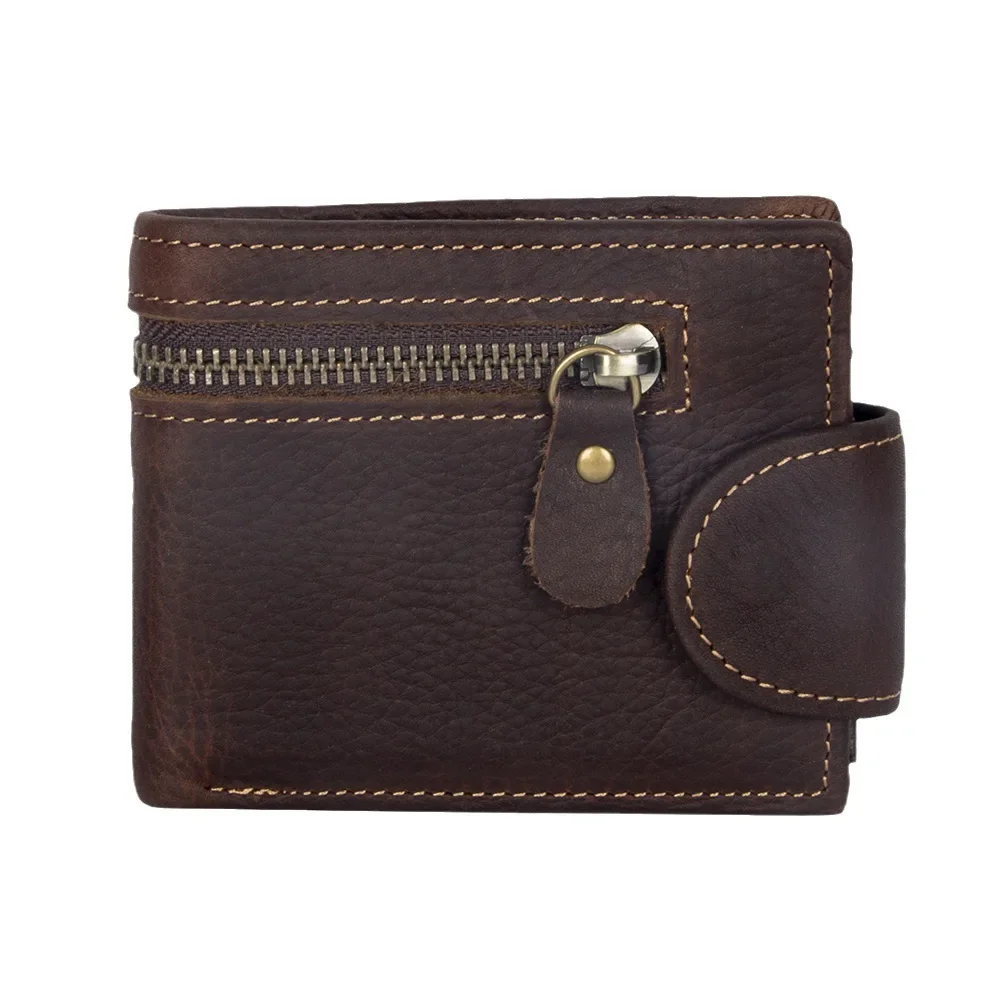 

Stylish Retro Men's Genuine Leather Wallet with Multiple Card Slots and Snap Button