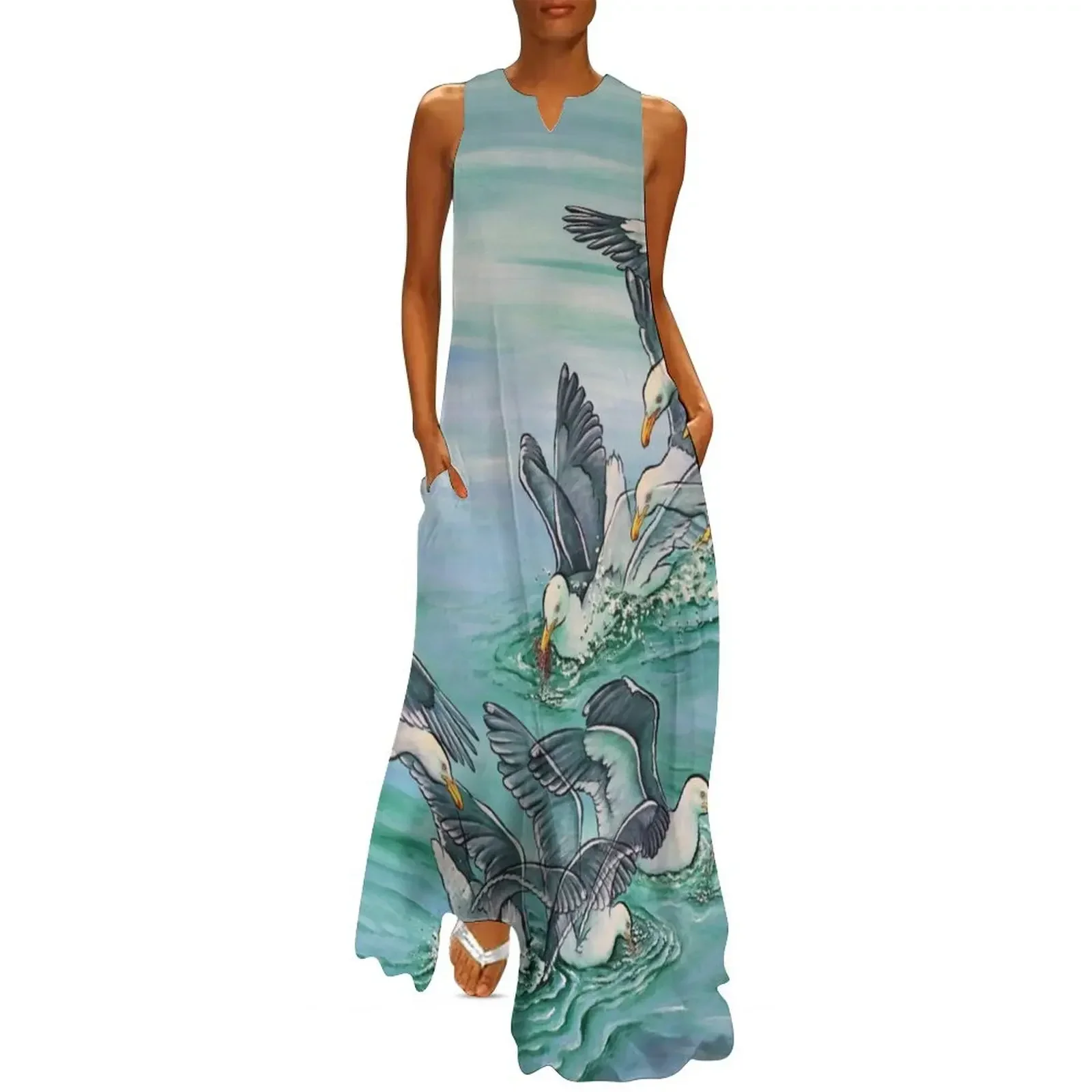 

Kelpigarten Kelp Gulls Long Dress fairy dress cocktail dresses Women's skirt dress for women summer
