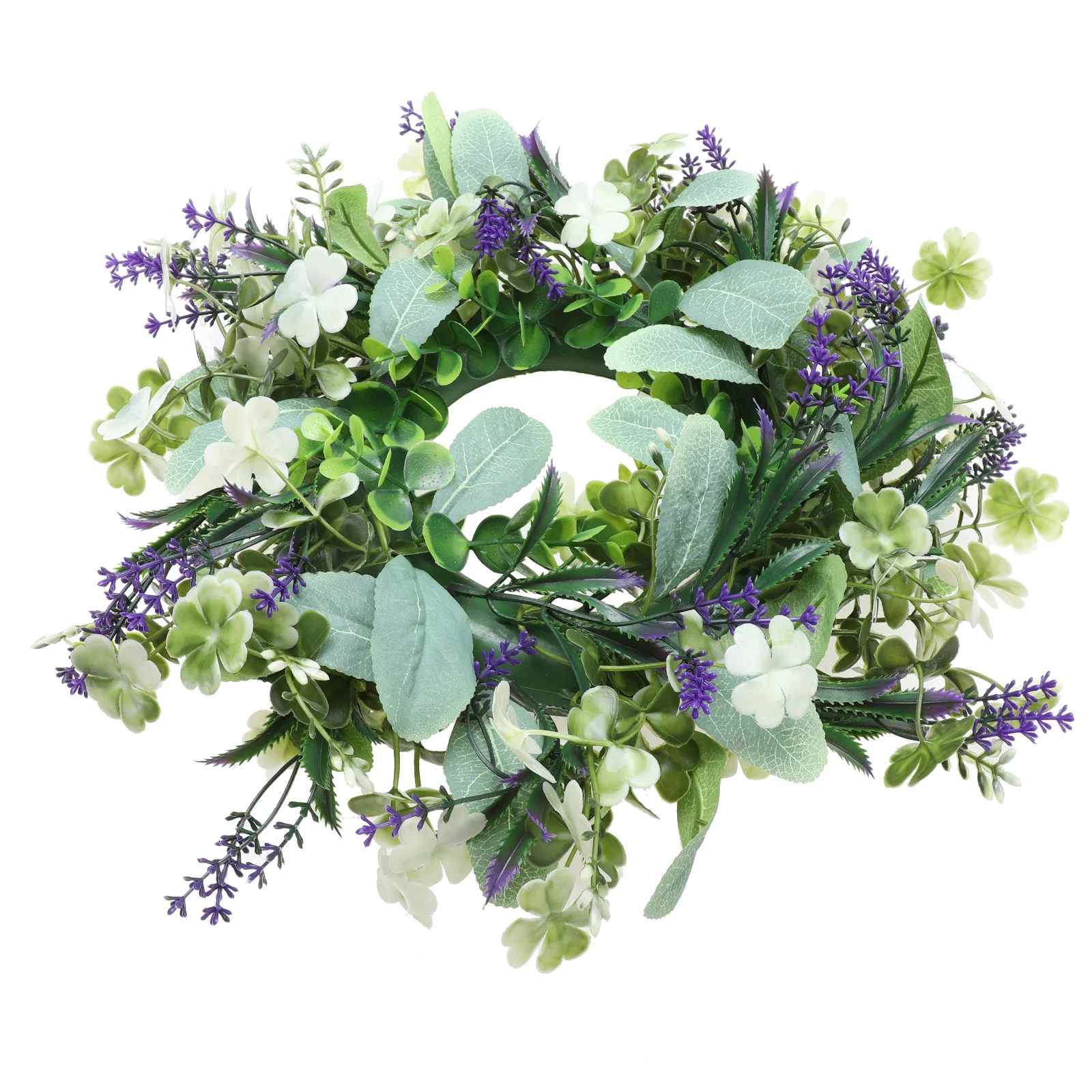 

1pc Simulation Leaf Wreath Green Spring Decorative Door Hanging Garland For Home Party Holiday Indoor Outdoor Decoration