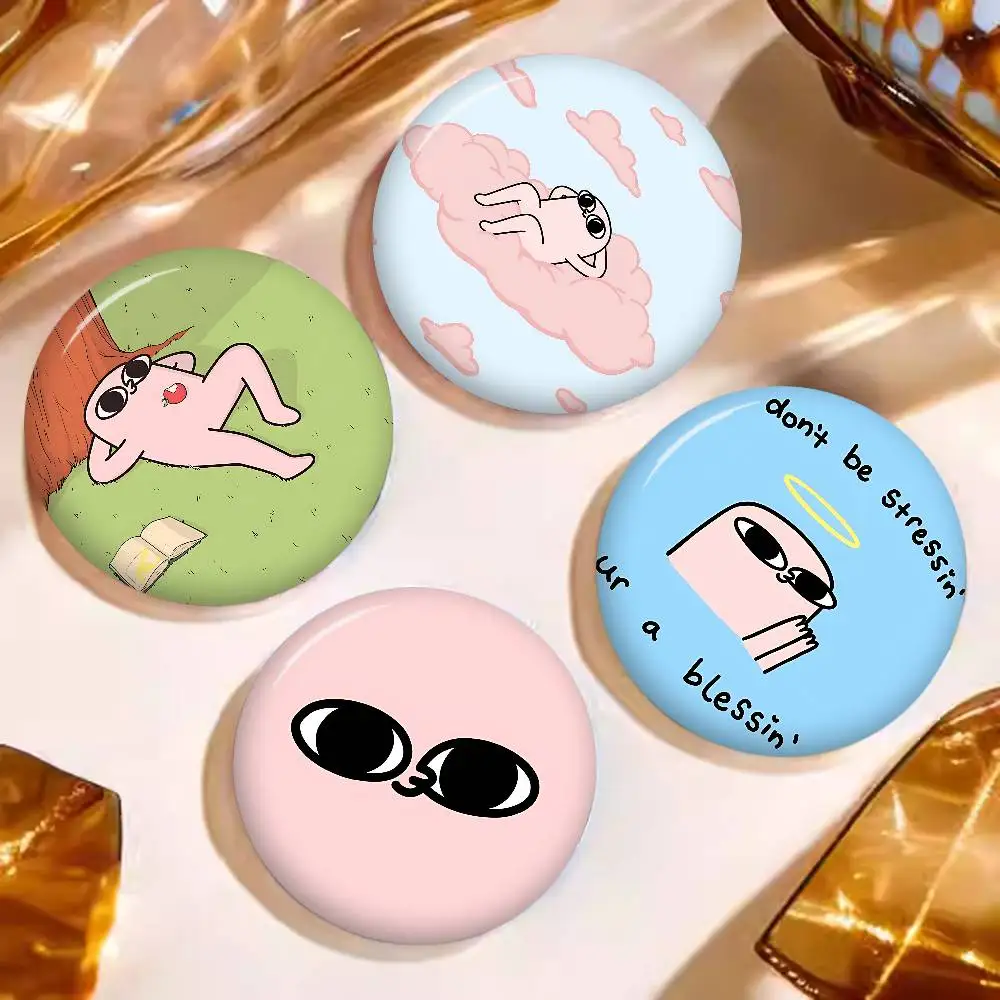 Cartoon Funny Big Eyes Ketnipz Customizable Soft Button Pin For Women Creative Jewelry Funny Badge Cartoon Lover Hat