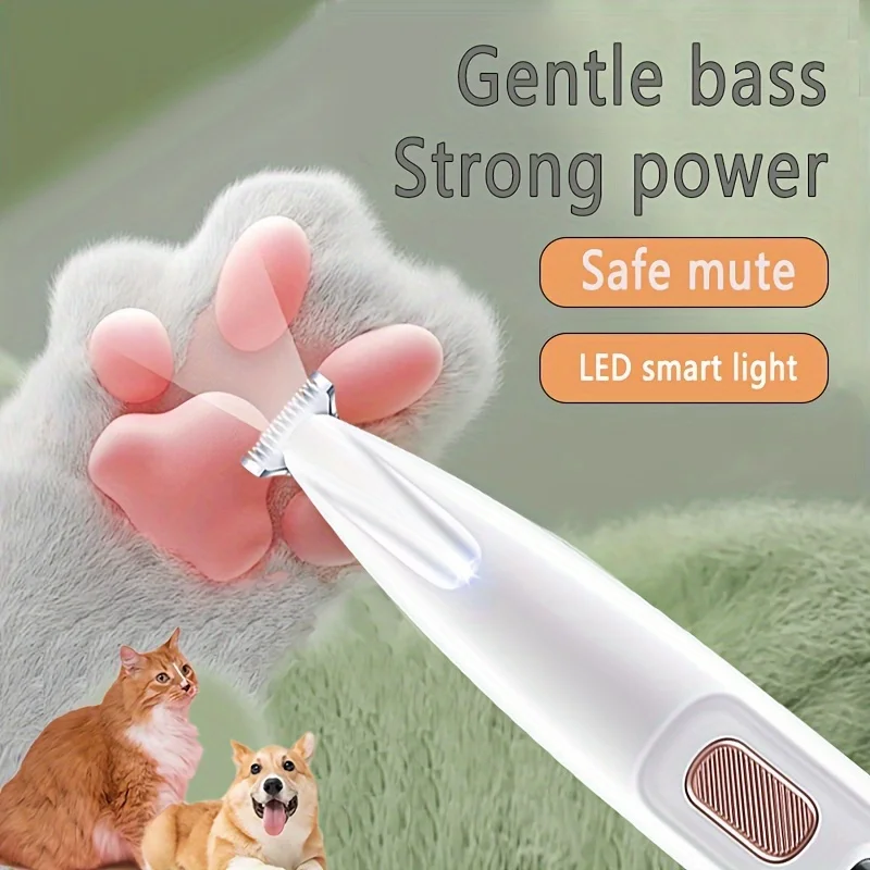 LED-Hundepfoten-Trimmer mit 18mm Breiter Klinge und Lichtanzeige, Vollständig Wasserdichte Tierpflege-Schermaschine, Sicher in der Anwendung – Detail 2