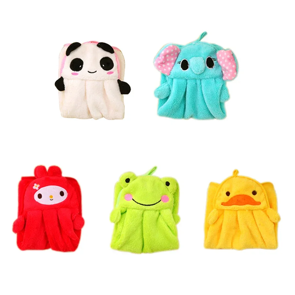 Lovely Cartoon Children Microfiber Hand Dry Towel for Kids Soft Plush Fabric Absorbent Hang Towel Kitchen Bathroom Bath Wipe