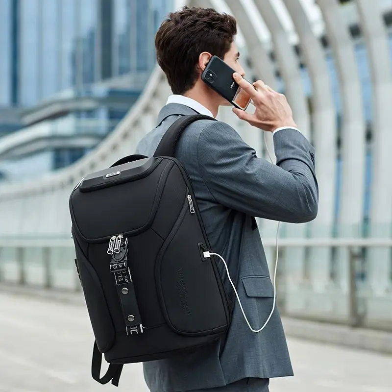 Mochila para ordenador portátil de negocios de 18 pulgadas para hombres, mochilas espaciosos de viaje multifuncionales, paquete de carga USB de alta capacidad