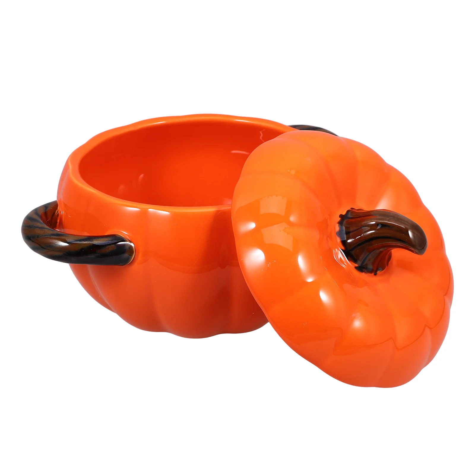 

Рамакин осенние тыквенные тарелки с ручкой, глубокая керамическая миска для супа с крышкой, миски в форме крышек, тушеная еда