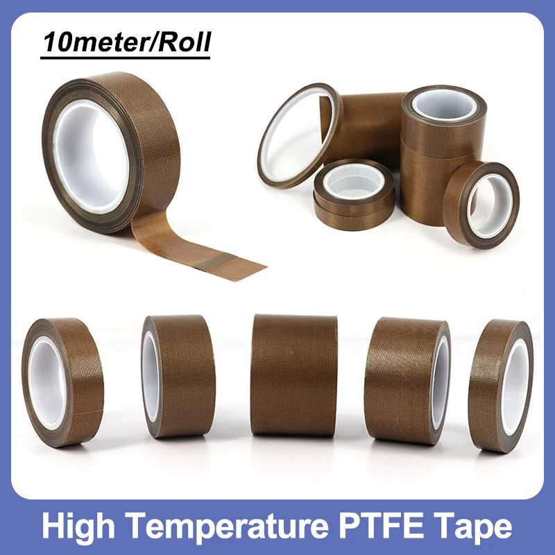 

10M Width 5mm ~ 100mm PTFE Tape Adhesive Cloth Thickness 0.13mm 0.18mm Insulated High Temperature Resistant Sealing PTFE Tapes