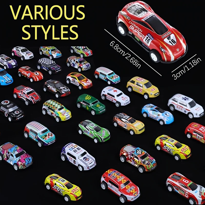 20/30Pcs Pull-Back Cars, Pull-Back Toy Cars, Toy Cars with Storage Box for Christmas, (Style and Color Random) Room Decoration Color Blocks, Boys' Toys, Children's Toys, Christmas Children's Gifts