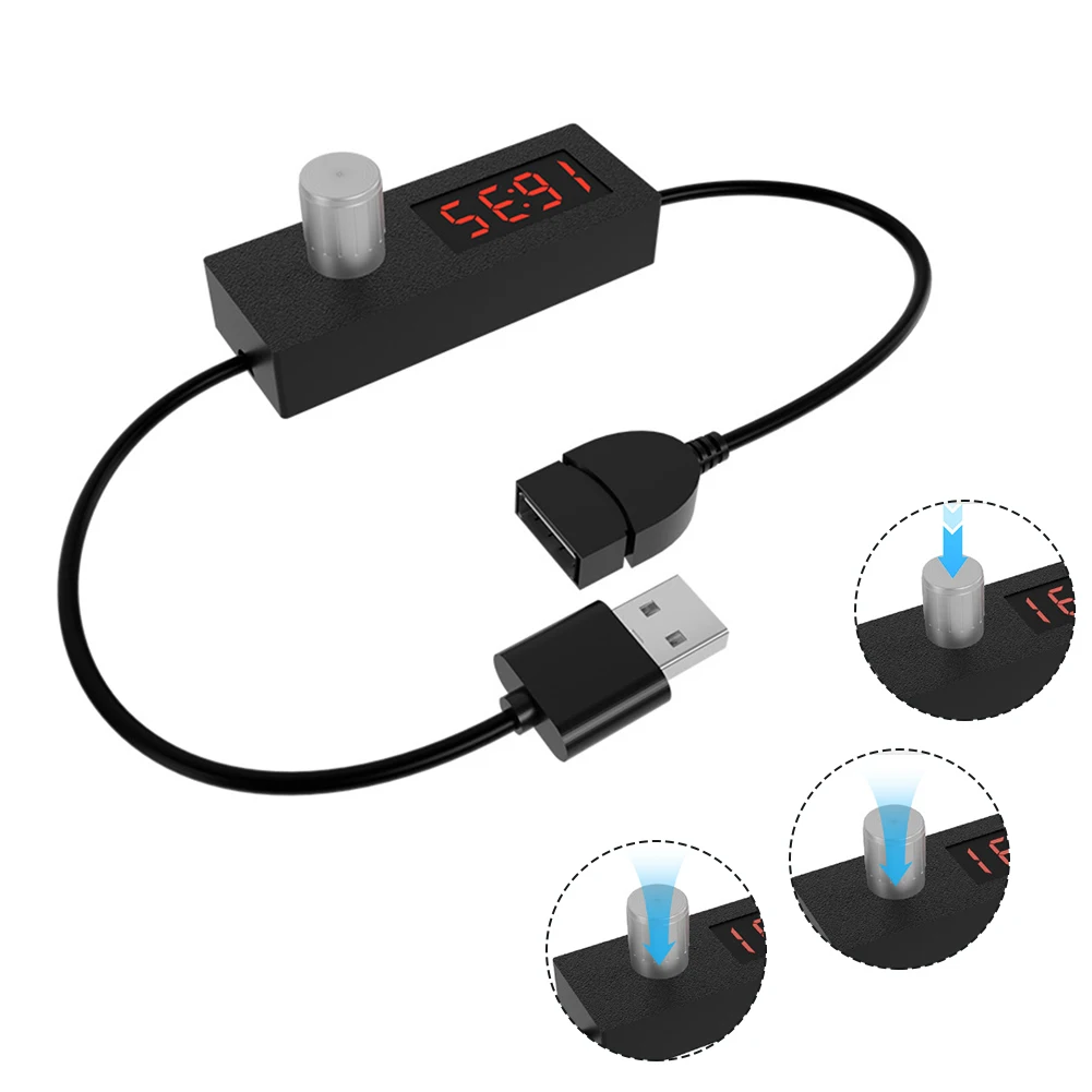 Digital USB adjustable timer power off switch cable designed for fish tank aquarium and USB device compatibility