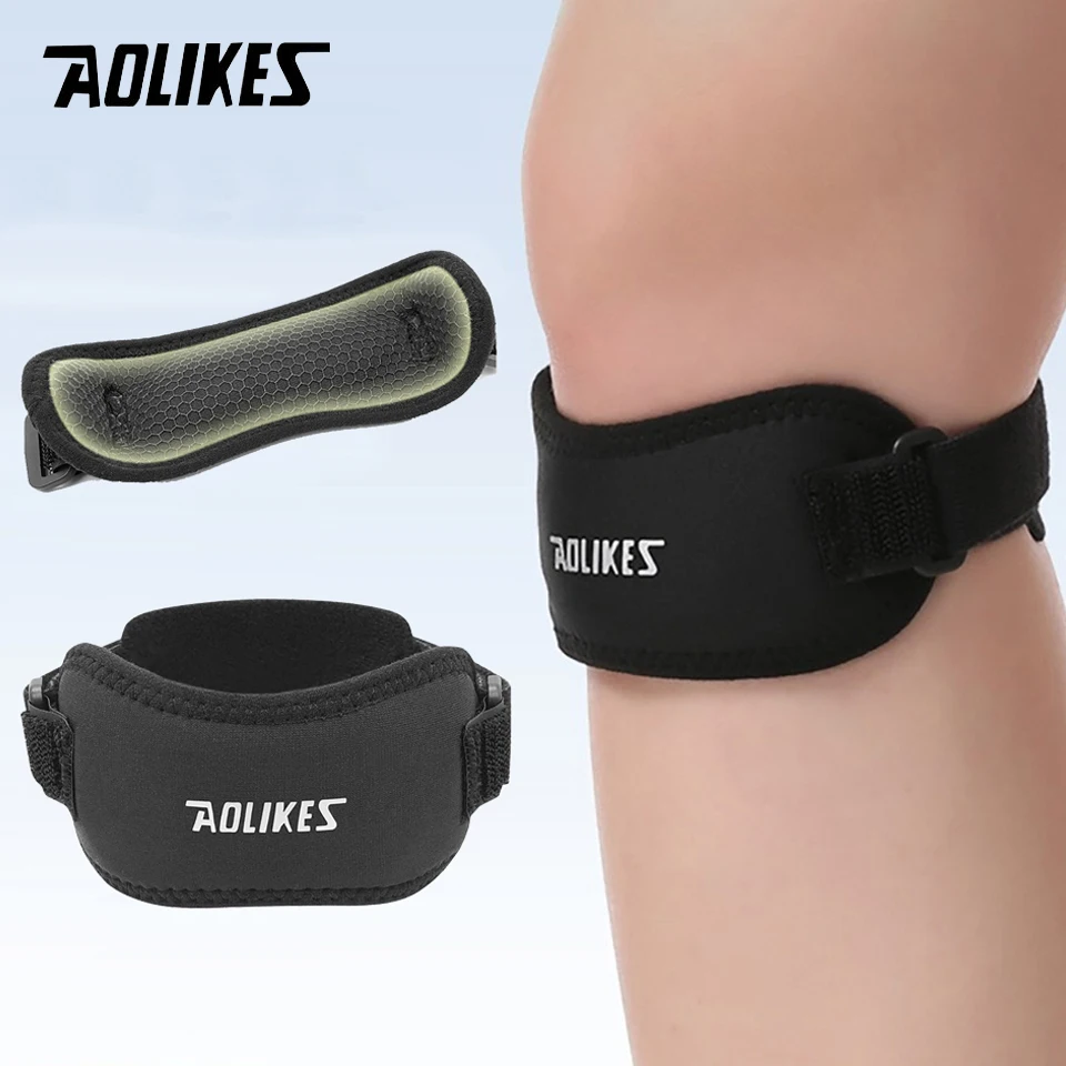 AOLIKES 1 Uds rodillera rótula-rodillera y alivio del dolor, correr, senderismo, baloncesto, puentes de rodilla, correa ajustable rotuliana