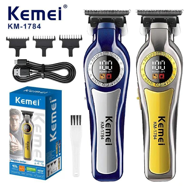 

Kemei KM-1784 Электрический триммер для волос Беспроводные края Машинка для стрижки волос Перезаряжаемая машинка для стрижки волос Мужской триммер для бороды
