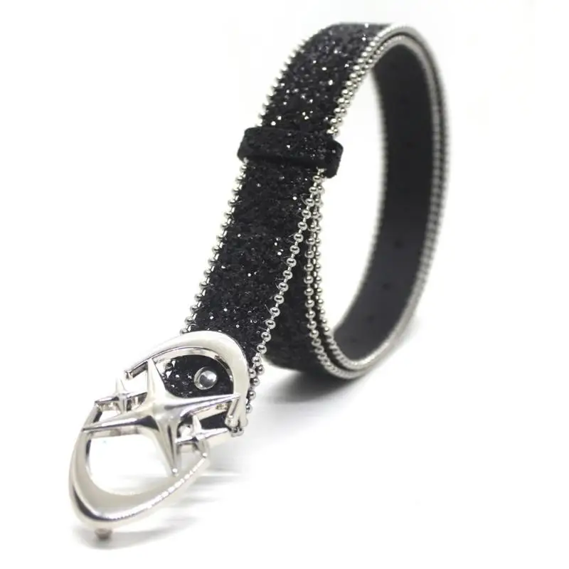 652F حزام الخصر اللامع للنساء حزام الجينز Blingbling حزام السراويل الإكسسوارات