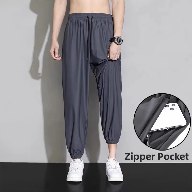 Herren-Arbeitshose aus dünner Eisseide, lockere Passform, Qui Dry, neunteilig, sommerlich, erschwinglich, jugendlich, SLE-Nylongewebe