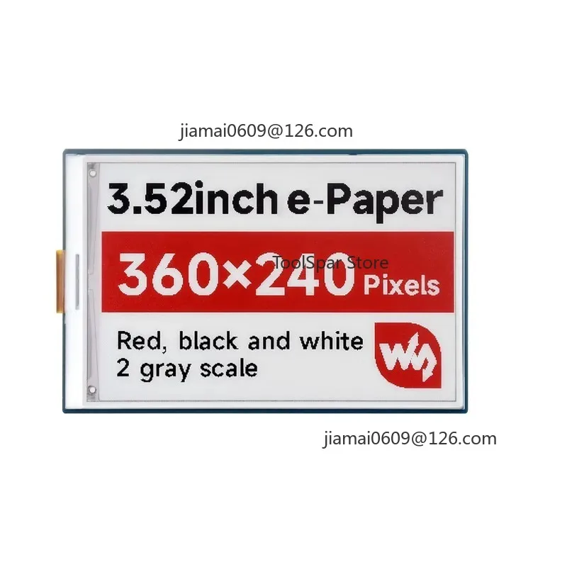 3.52‑Inch E‑Paper E‑Ink Display Module 360x240 Red Black White Color SPI Interface