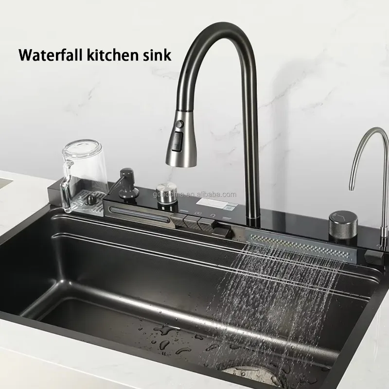 

High Quality Multifunction Kitchen Sink Modern Smart Waterfall Stainless Steel Sink Kitchen Sinks