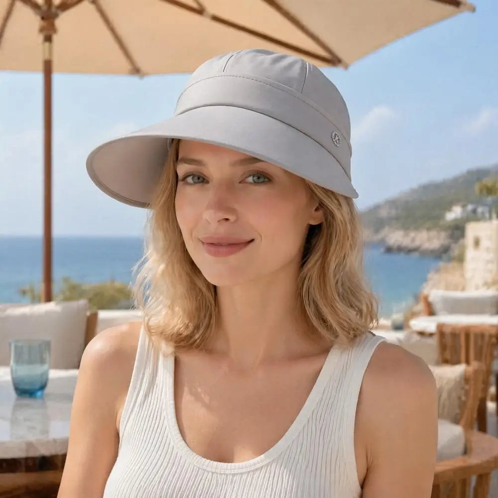 Sun Visor with Removable Top Women’s Wide Brim Sun Hat with Detachable Top Breathable Uv Protection for Outdoor for Women