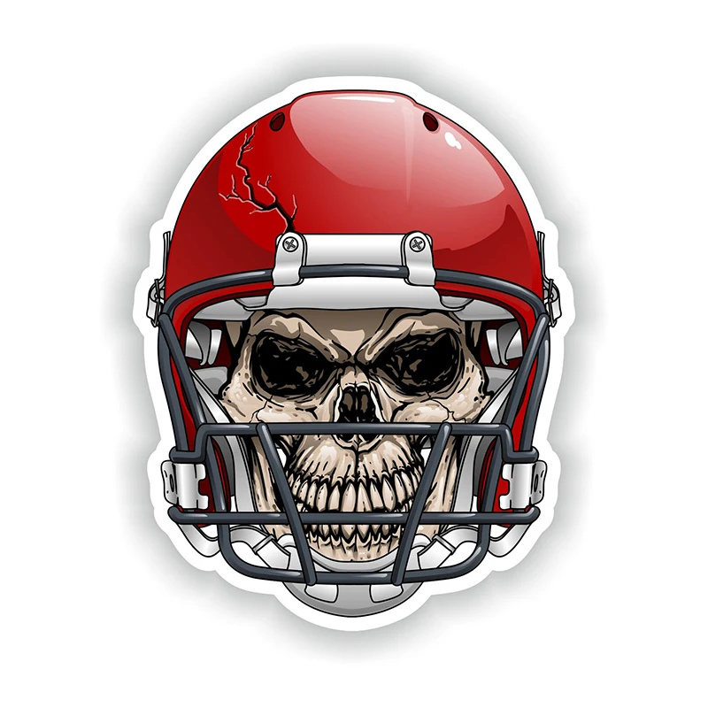 

CK21109# 12x15cm American Football Skull Car Sticker Waterproof Auto Decors for Bumper Rear Window Laptop