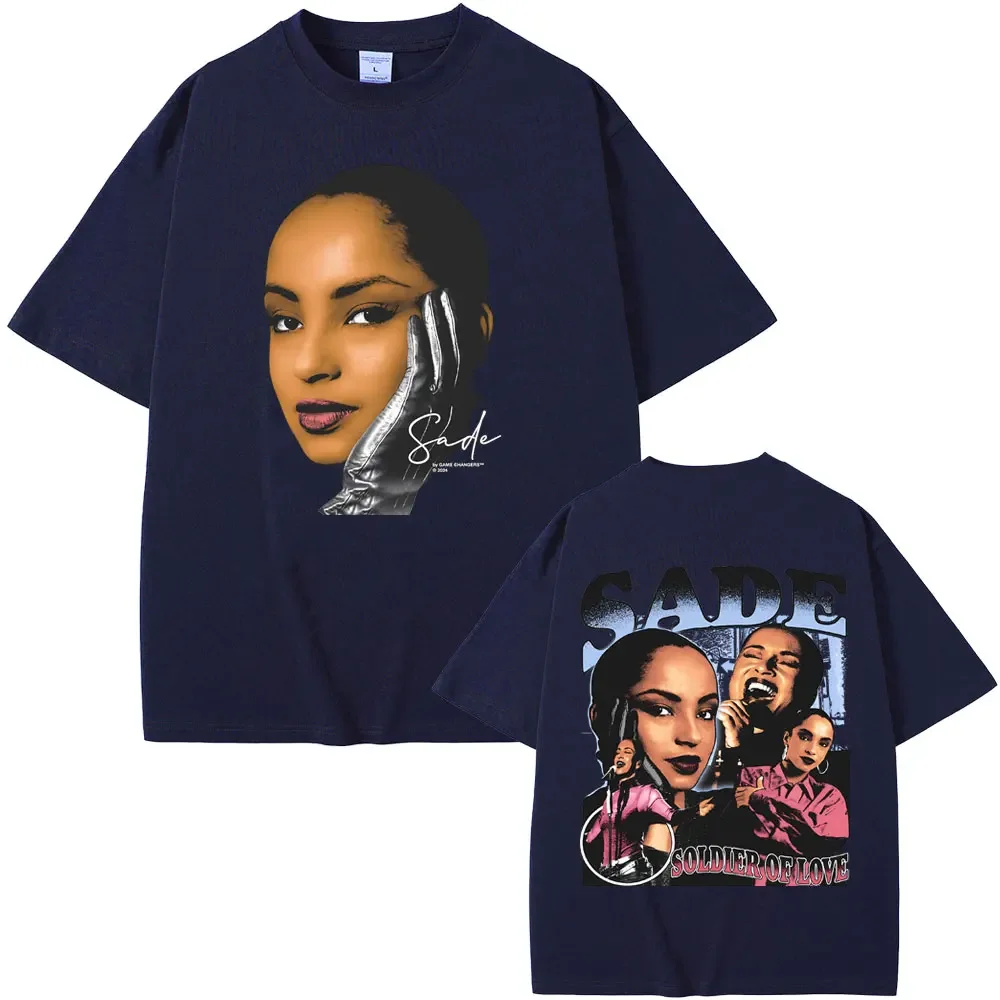 الرجال والنساء جندي الحب الحفل طباعة الرسم تي شيرت ، ذكر الهيب هوب خمر الزى ، عارضة المتضخم القمصان ، المغني ساد #4