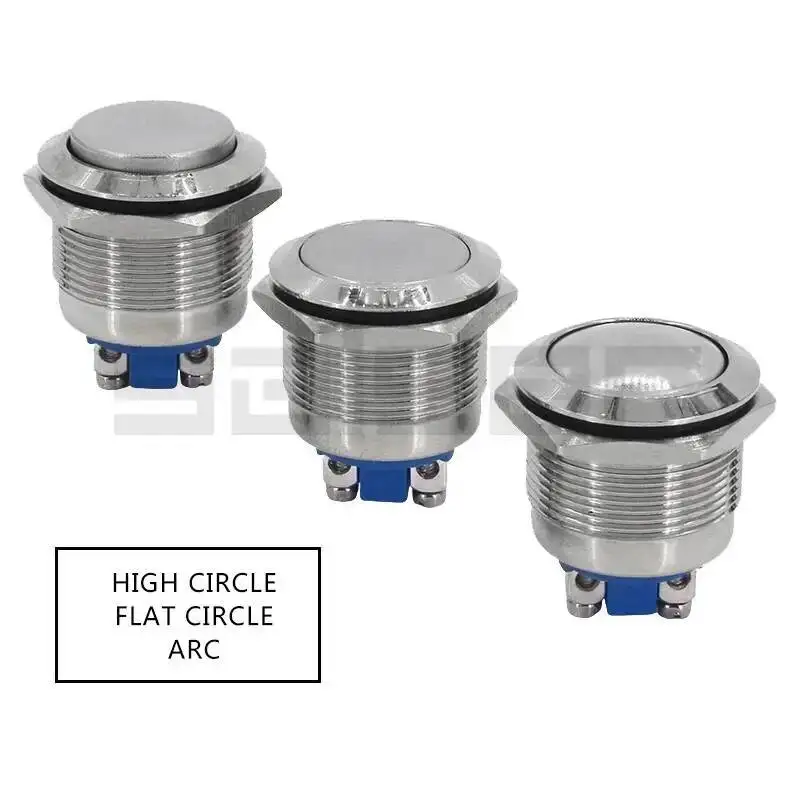 DIY 순간 리셋 및 잠금 래칭 방수 나사 핀, 용접 풋 PC 금속 푸시 버튼 스위치, 8mm, 10mm, 12mm, 16mm, 19mm, 22mm, 30mm