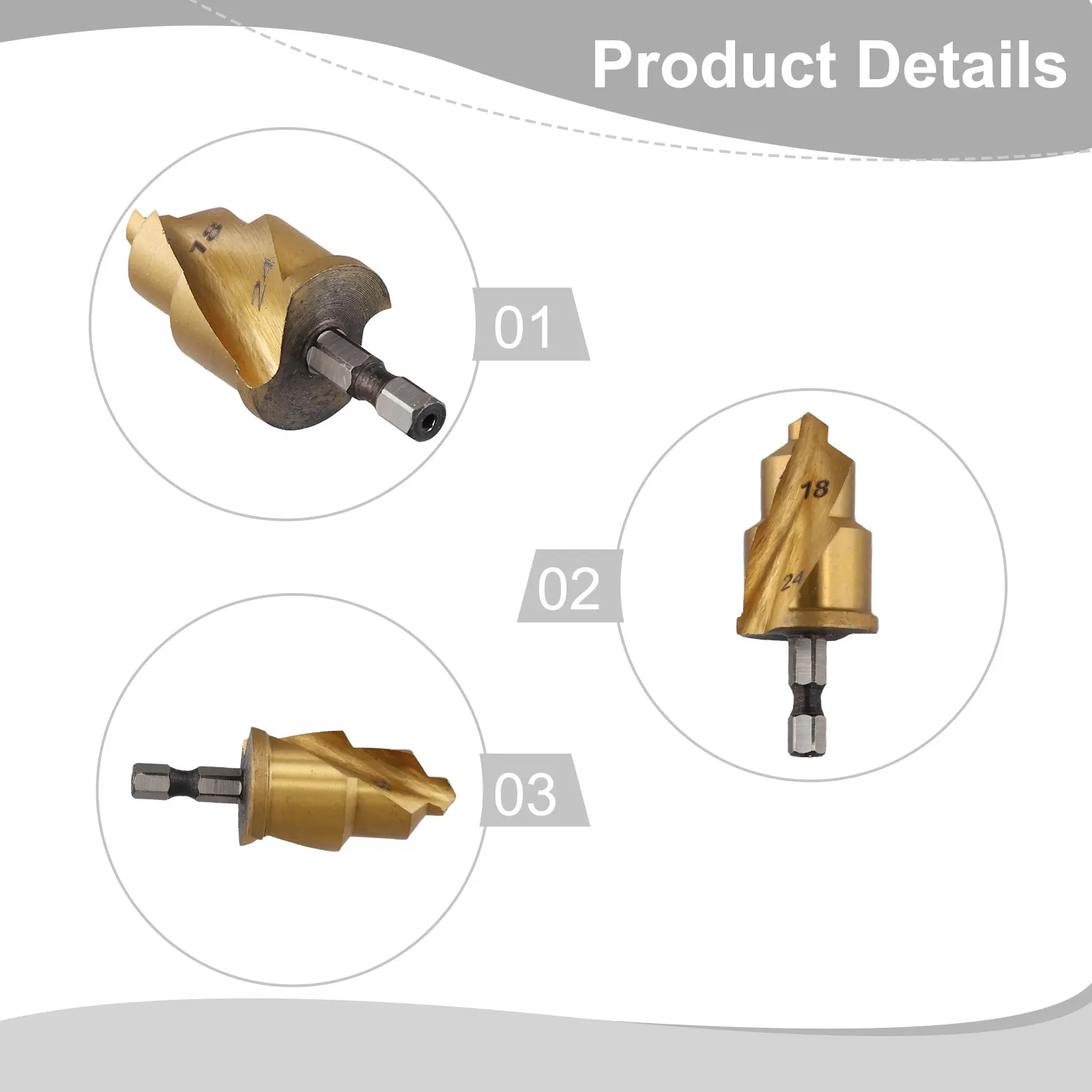 Hex Shank Drill Bit 1/4 Hex HSS Drill Bit Plumbing Tool Sturdy Construction High-Quality Performance Precise Cutting Edges